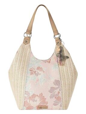Sakroots Women's Roma Straw Shopper Bag in Woven Fabric with Dual Shoulder Strap